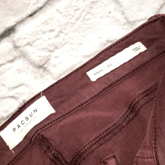 Pacsun women's Burgundy Jegging size 26/s - Picture 6 of 9